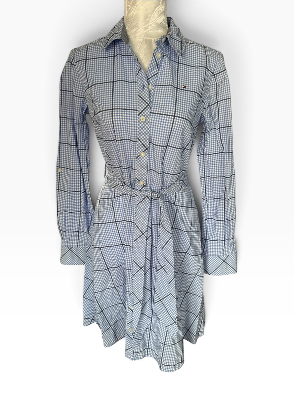 Tommy Hilfiger Light Blue & Navy gingham Shirt Dress